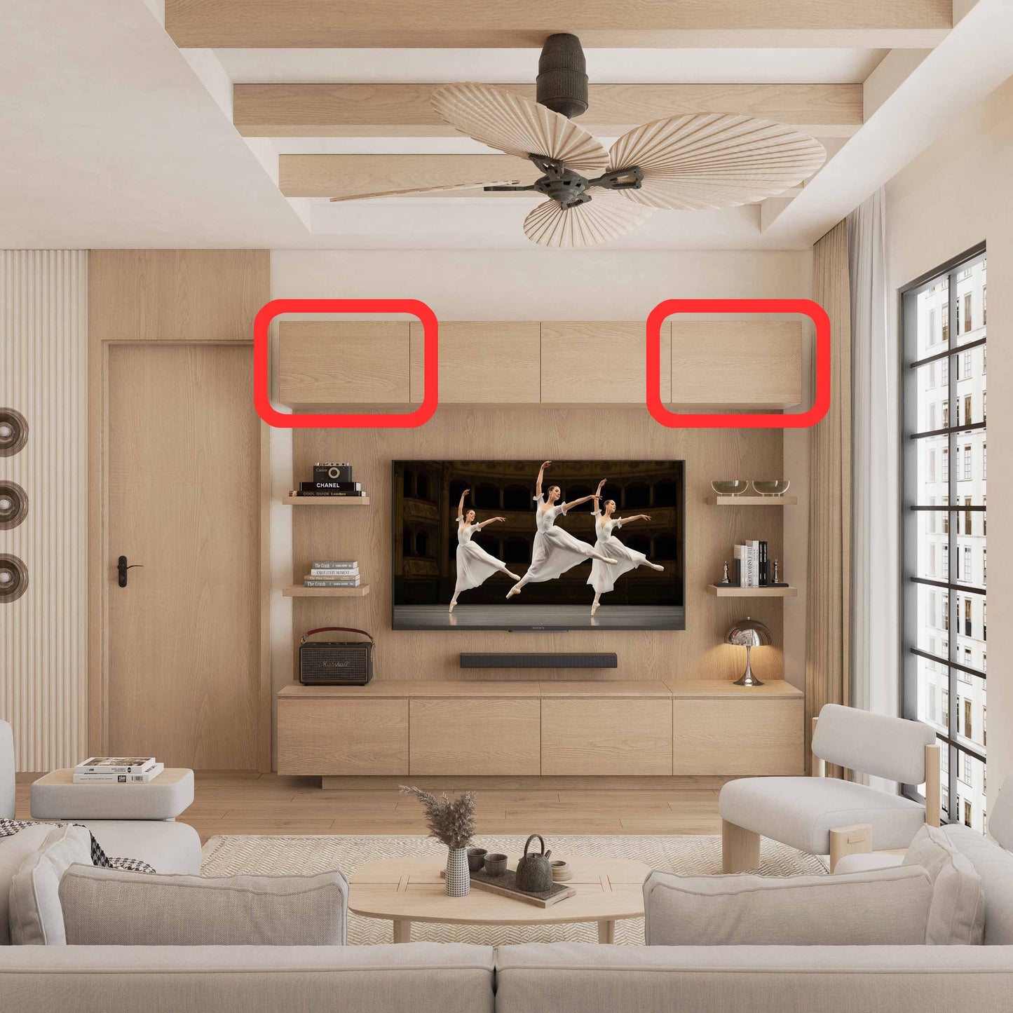 Capri Upper L and R Cabinets